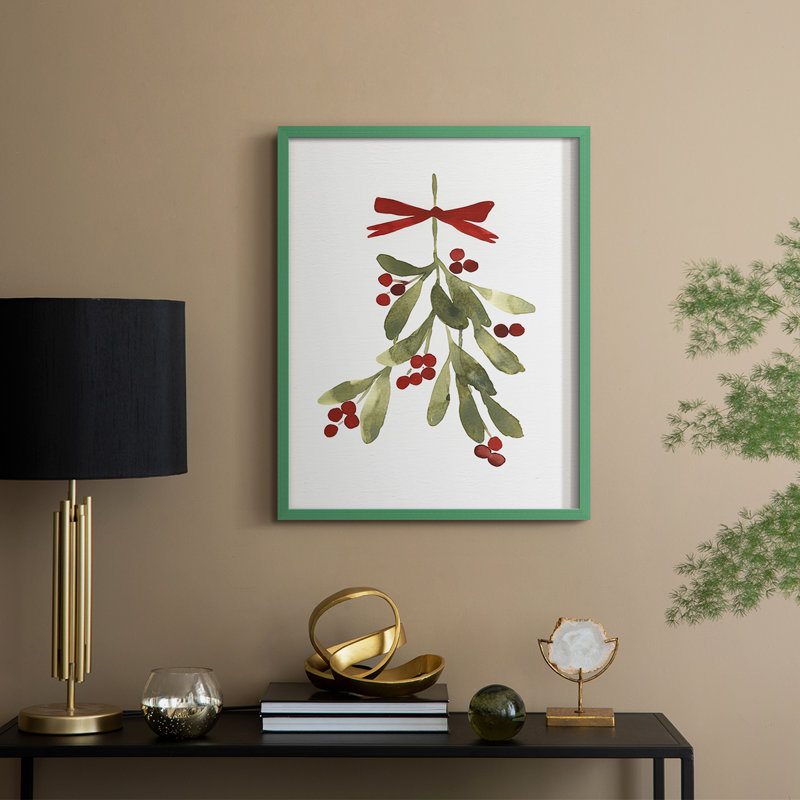 " Mistletoe Bow I ", 15" H x 12" W, Green
