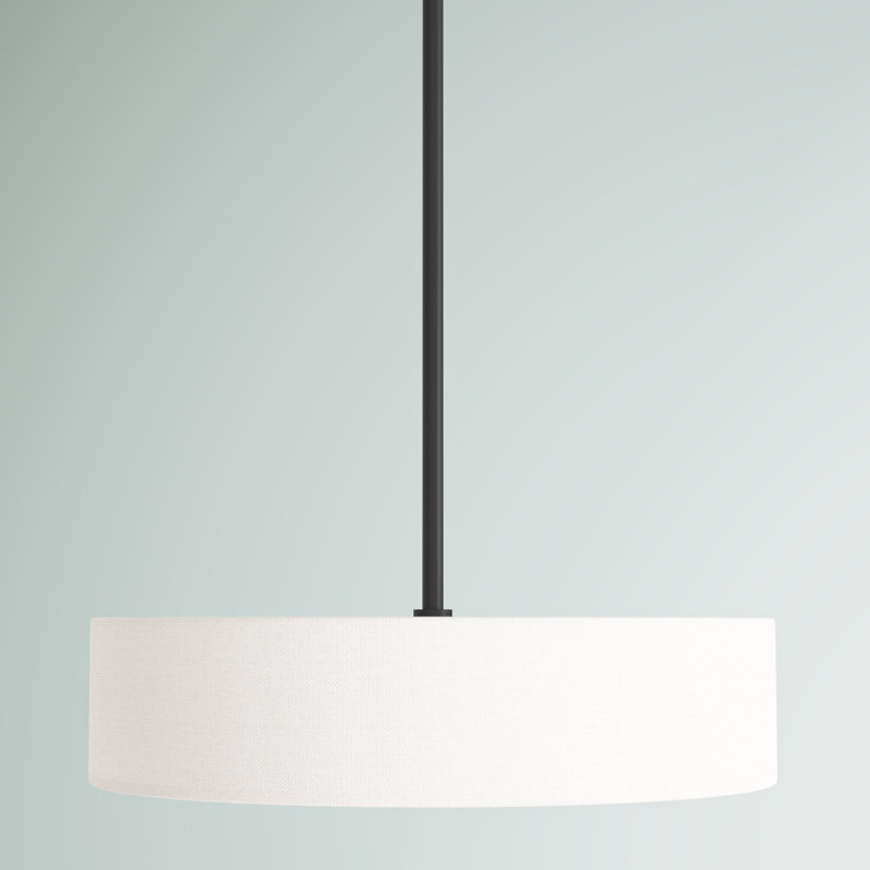 Luminaire suspendu tambour 4 lumières Ashtun, Noir