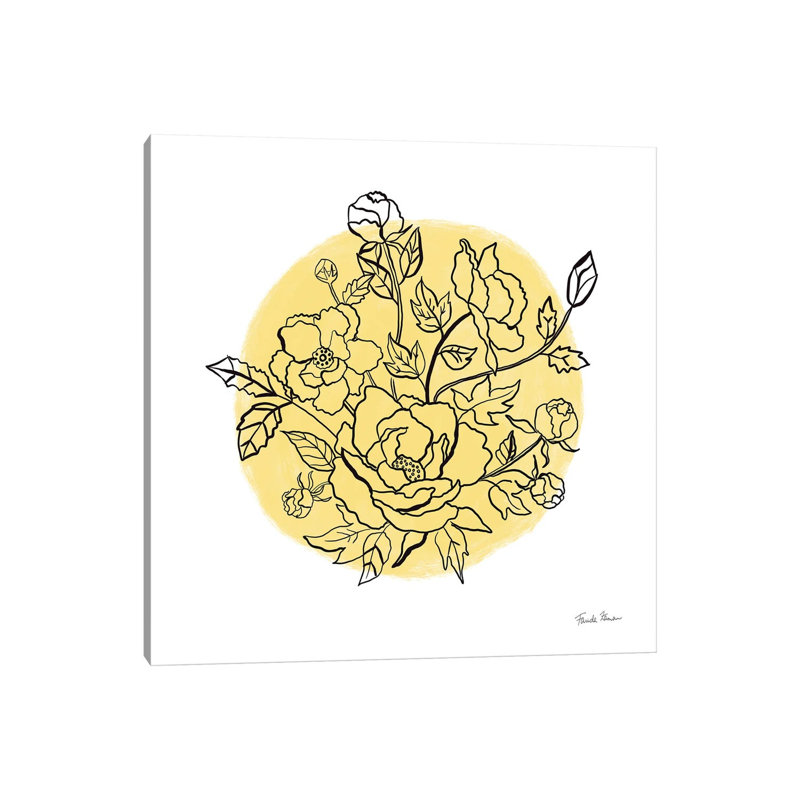 Black And White Botanical IV Sunshine by Farida Zaman - Wrapped Canvas Print, 45.72 cm H x 45.72 cm W