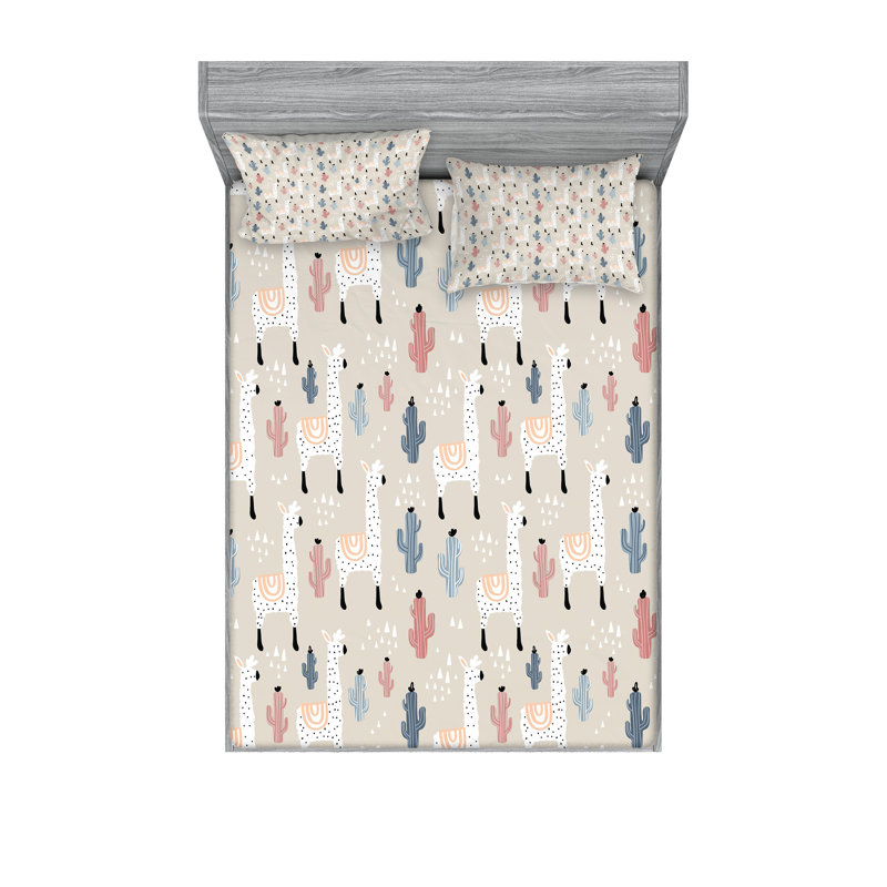 Multicolore drap-housse et coussin décoratif Ambesonne, Ensemble de draps-housses pour lit double + 4 taie