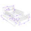 Lit plateforme simple en bois avec 2 tiroirs et tête de lit-705629711
