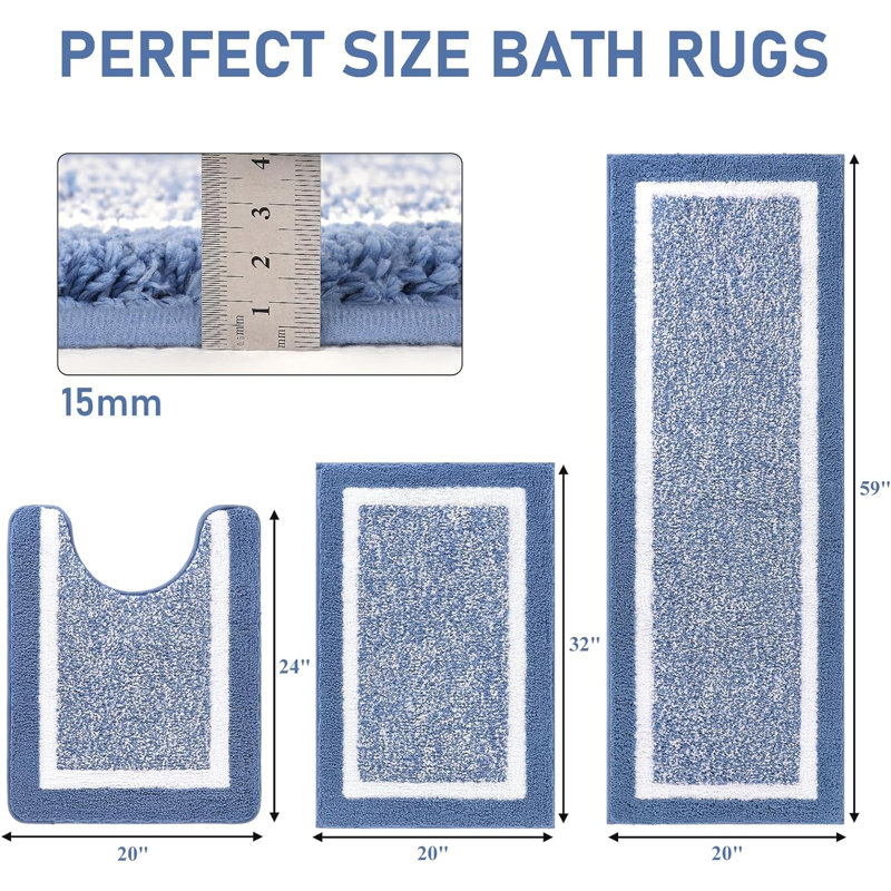 Tapis pour salle de bain Poly Twill, Bleu