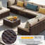 Ensemble de conversation 9 pièces en osier avec coussins, beige-1243945769