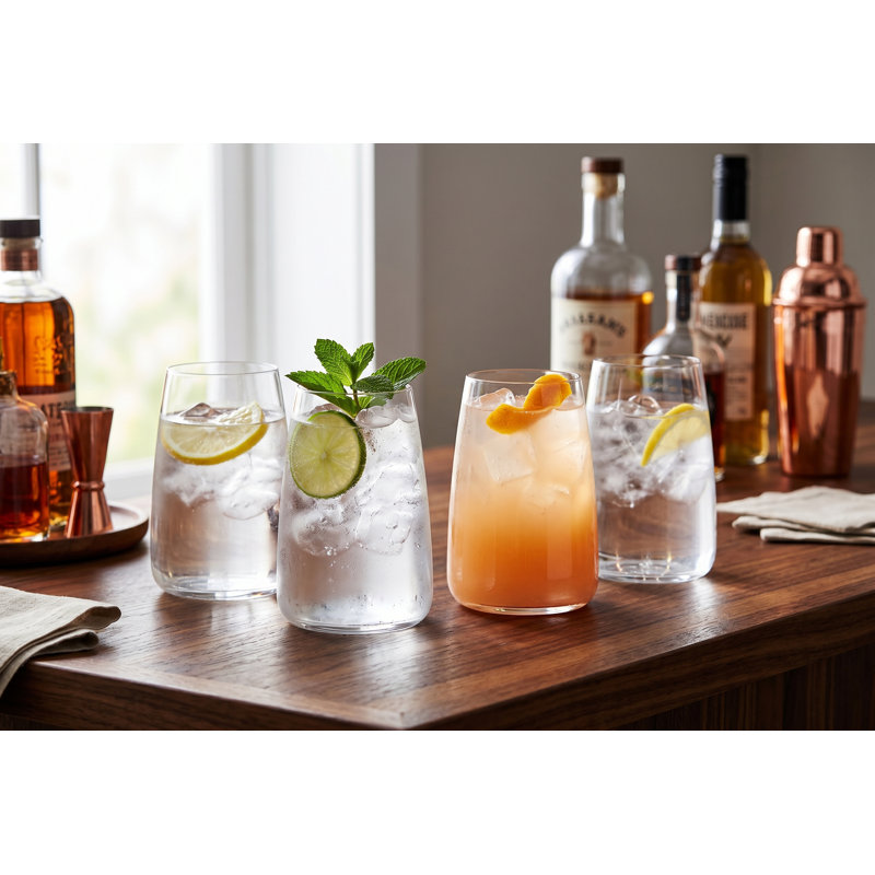 Ensemble de verres à whisky 4 pièces 495 ml - sans plomb pour cocktail, whisky, vin