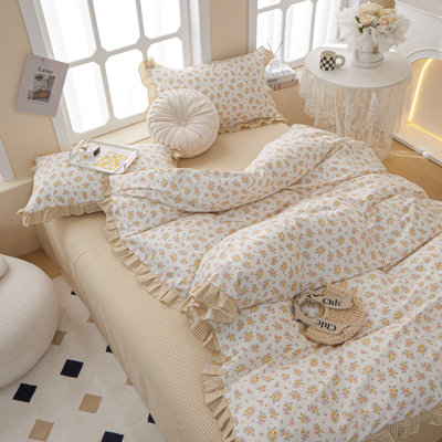 Microfiber Floral Print Comforter Set
