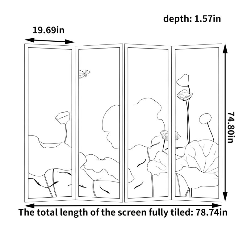 Gwenell, 74.8"H x 78.74"W x 1.57"D