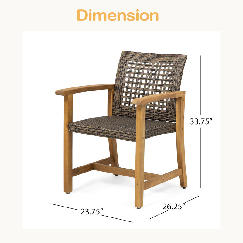 Chaise en bois et osier (ensemble de 2)
