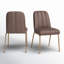 Pepperidge Linen Blend Metal Side Chair in Brown