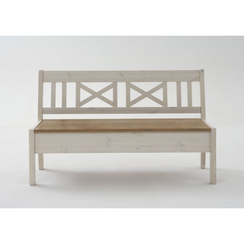Alston Upholstered Bench, White/Leach-coloured, Armless