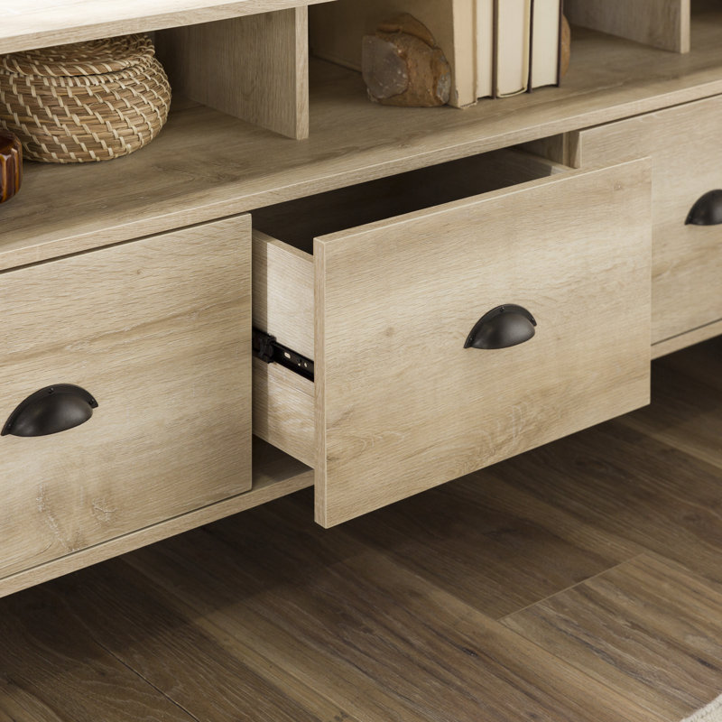 Hedy 70" 4-Drawer TV Stand, White Oak