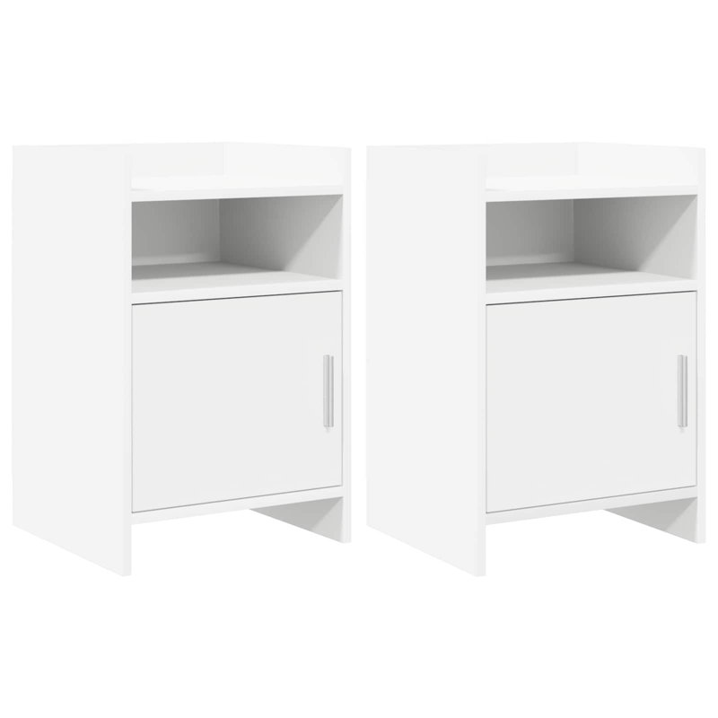 40cm W Composite Bedside Table, White