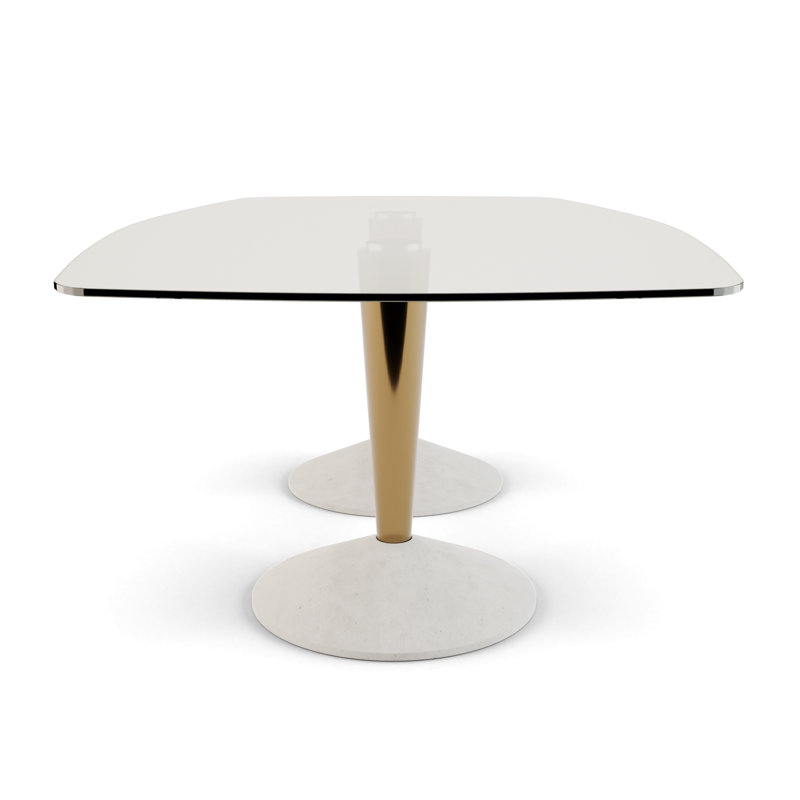 Seelinger Glass Top Dining Table, Grey