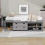  Structure de lit double Altona avec lit gigogne, 2 tiroirs, tablettes et table de chevet-1146151771