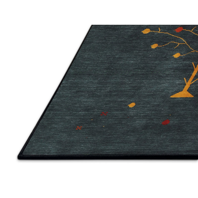 Tapis contemporain gris foncé, Rectangle 2 pi x 3 pi