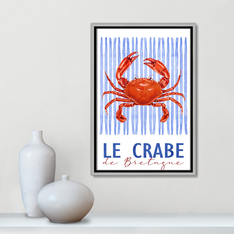 Le Crabe - reproduction carrée par Kimberly Allen, Flottant argenté, 13.5' W x 19.5' H