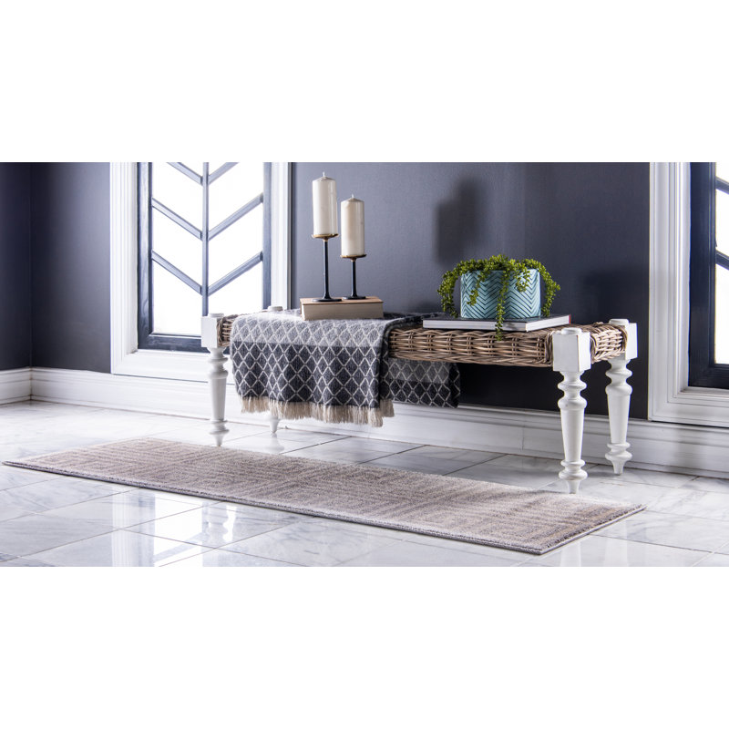 Square Geometric Area Rug, Runner 61 x 183cm