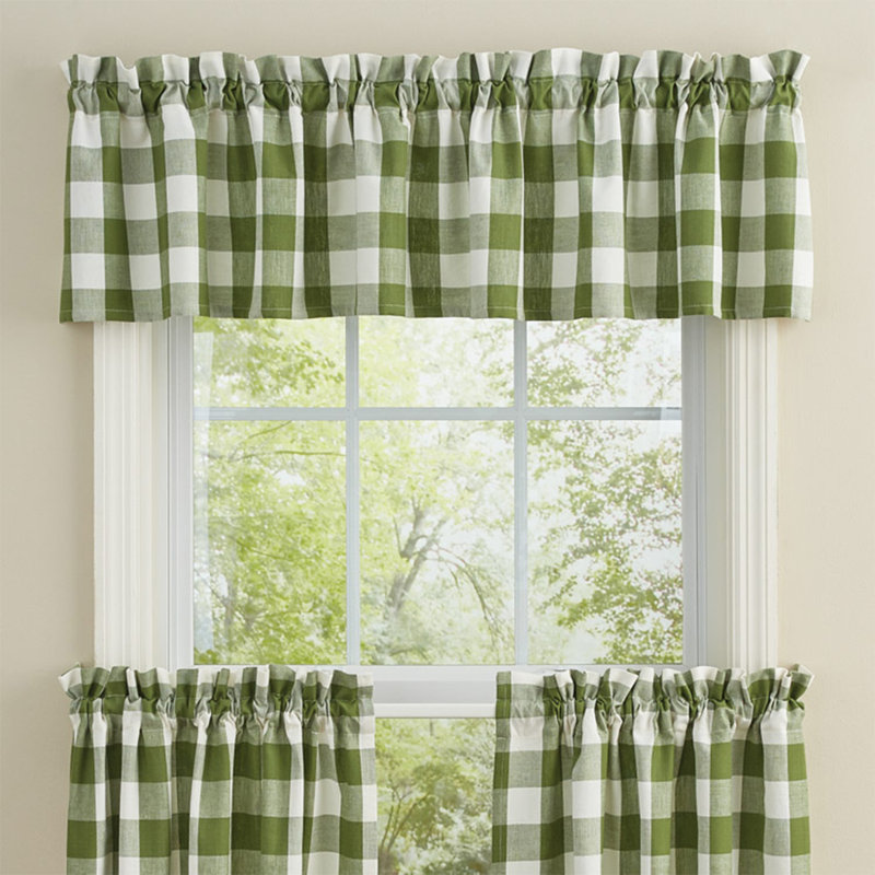  Sage Buffalo Check Valance 72x14, Green