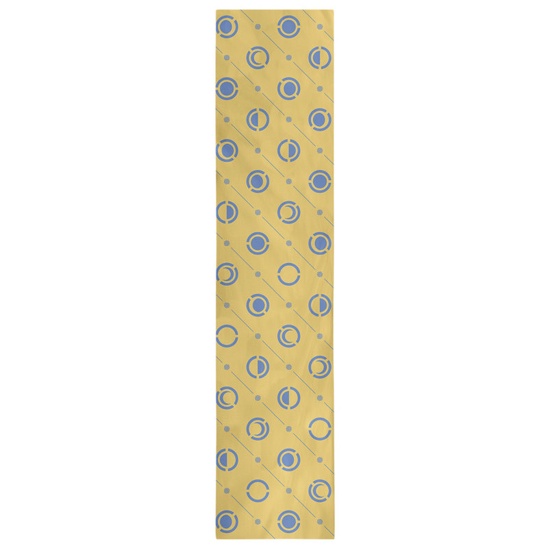 Classic Moon Phases Table Runner, 16" x 90", Yellow/Sky Blue
