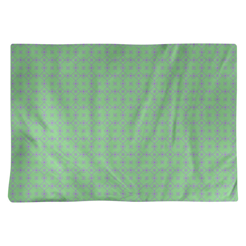 Katelyn Elizabeth Cotton Geometric Rectangle Placemat, Green/Purple