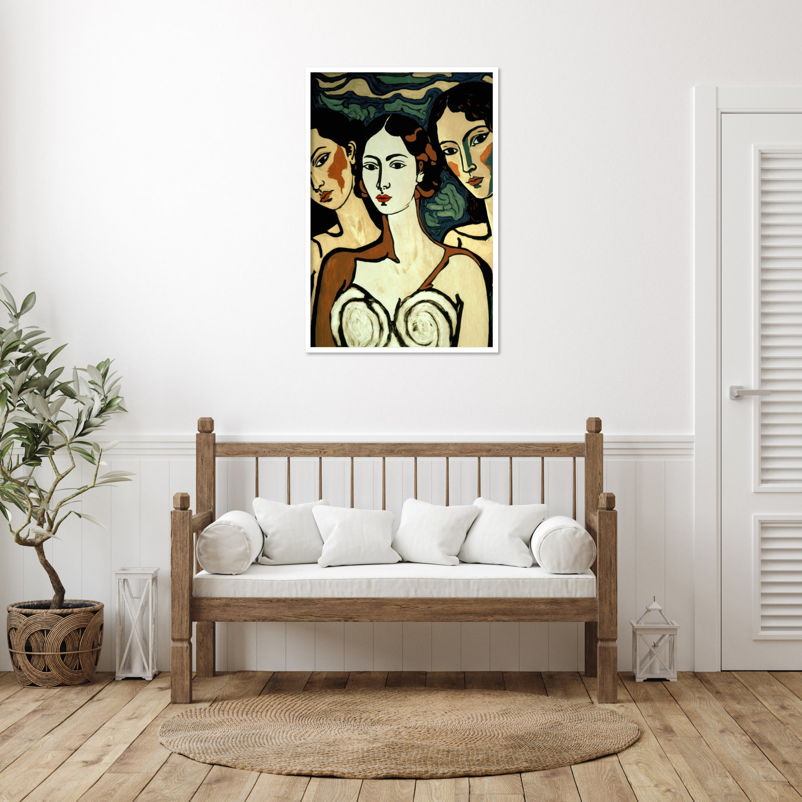 The Soul Sisters by Treechild  Wood Framed Wall Art Print, White, 41" H x 28" W