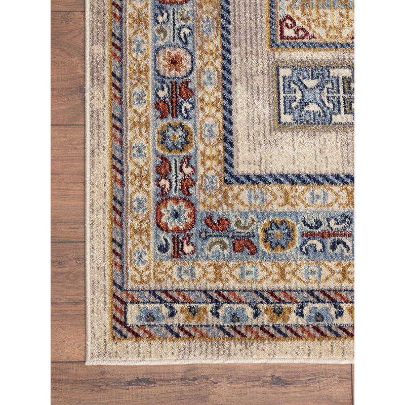 Tapis rouge / beige / brun tissé à la machine Moloney, Rectangle 6 pi x 9 pi