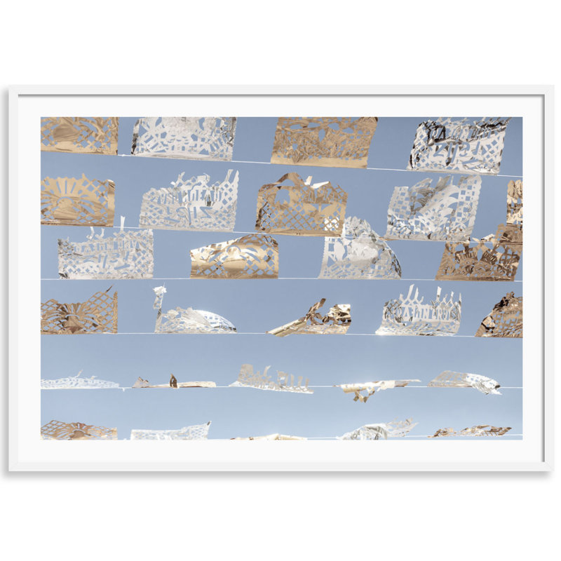Sayulita Flags Print by Carly Tabak, 25" W x 18" H, Black Wood