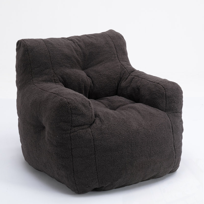 Tissu en peluche touffeté en mousse Addilynn, Gris foncé