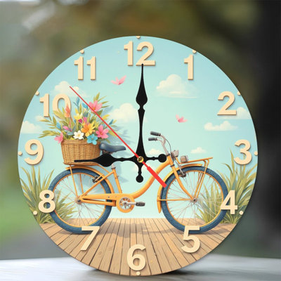 Horloge murale jaune