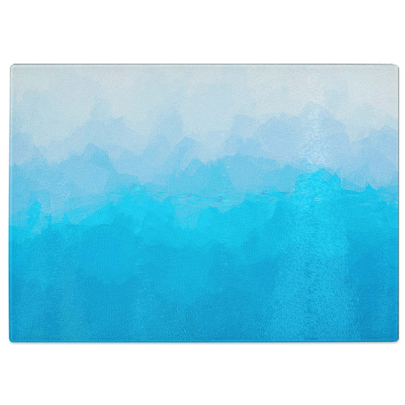 Tempered Glass Tranquil Ocean in Abstract Chopping Board, 28.5 cm W x 20 cm L