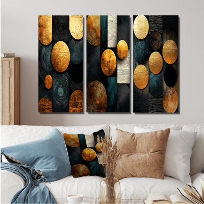 Ensemble de 3 ensembles d'art géométrique Essential Forms I - Abstract Art Deco Wall Art