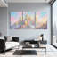«Abstract Pastel Mountains Sky Reflection Art», ensemble de 3 impressions sur toile-477941549