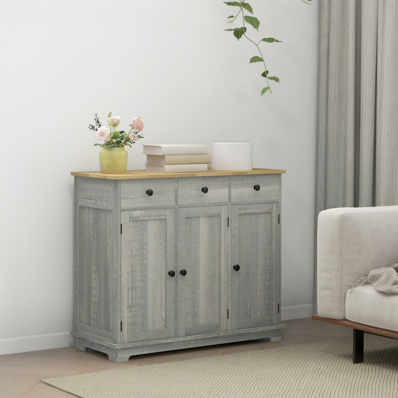 Wynnwood  39.75'' Wide 3 Drawer Sideboard, Light Gray