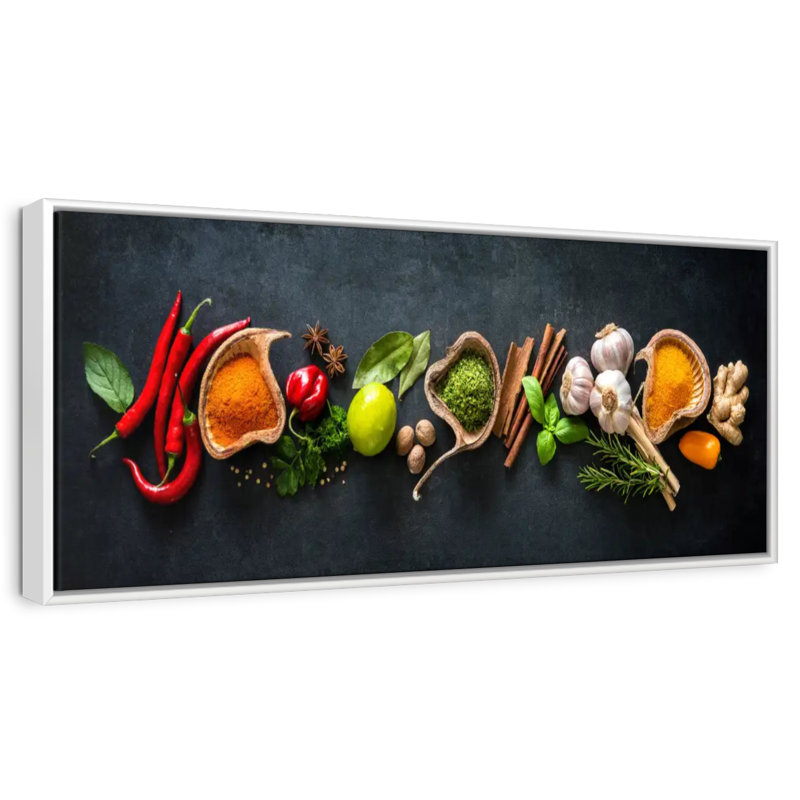 Épices pour cuisiner, Floating Frame White, 31" X 11"