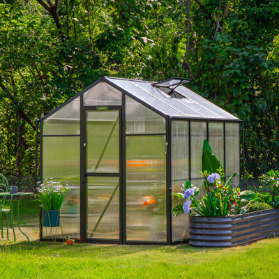 Junior Victorian 6.5ft Wide Outdoor Metal Polycarbonate Greenhouse
