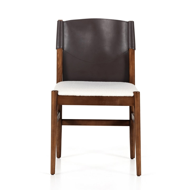 Lulu Side Chair in Espresso/Cardiff Cream, Brown Leather Blend//Cardiff Cream