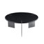 Table basse ronde en bois de chêne noir et pieds en métal noir-1251330782