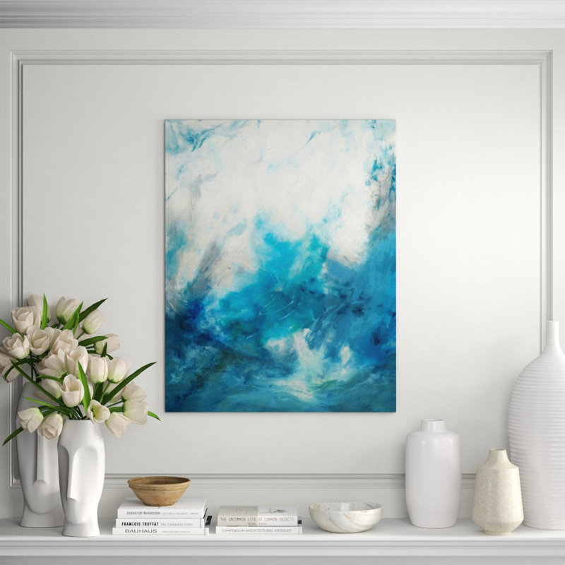 Flowing Blues Print by Samuel Kane, Glass Coat, 60" H x 47" W x 1.5" D