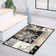 Rotonya Geometric Patchwork Pattern Floral Area Rug in Chocolate