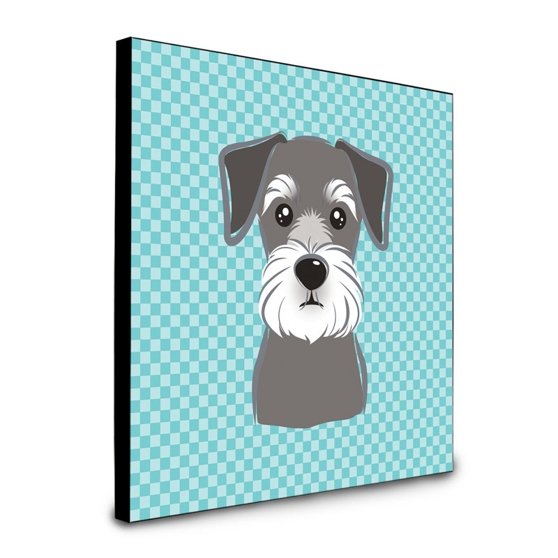 Dungorbery Animals Artwork Wall Panel, Blue, Schnauzer
