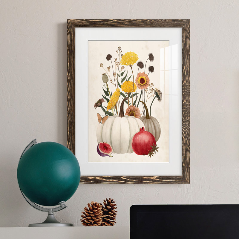 Fall Botanicals II - cadre photo, impression, Cadre noyer, H 43,5 po x l 31,5 po x P 1 po