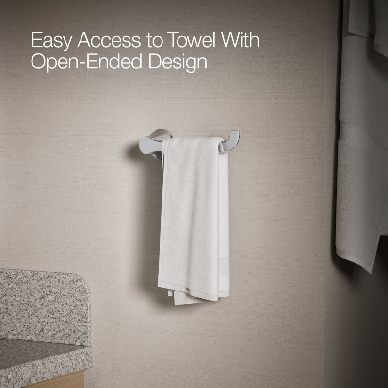 Simplice Wall Mounted Towel Bar, Polished Chrome