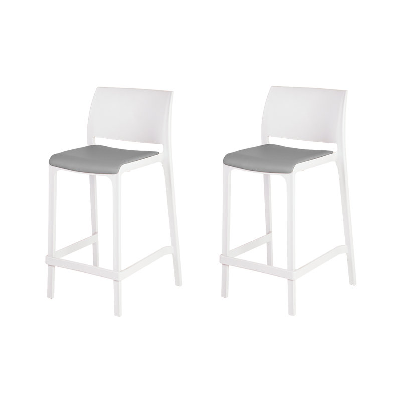 Tabouret de comptoir Sensilla, Blanc, Tabouret de comptoir (siège à une hauteur de 25,