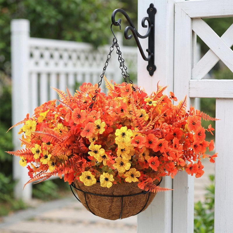 Faux paniers artificiels à fleurs suspendus pour l'extérieur