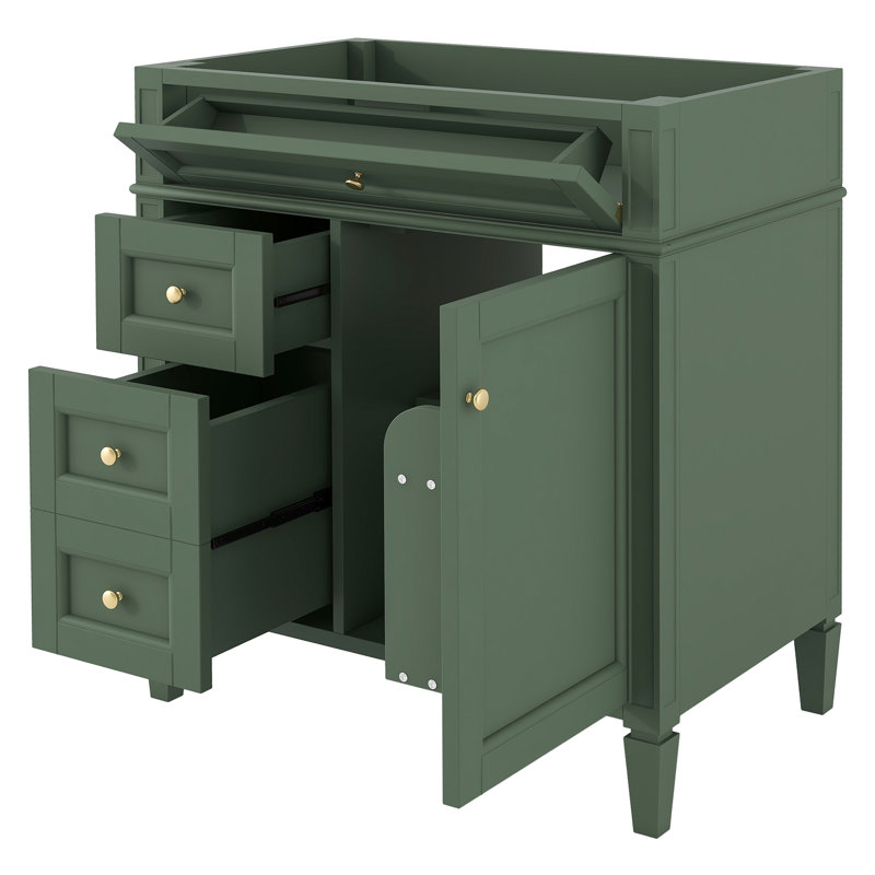 Meuble-lavabo de 30 po sans lavabo supérieur, armoire de rangement avec 2 tiroirs et tiroir basculant