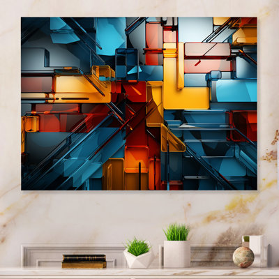 - Reproduction d'art mural abstrait en métal