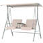 Double Outdoor Swing Chair with Pivot Table and Storage, Beige