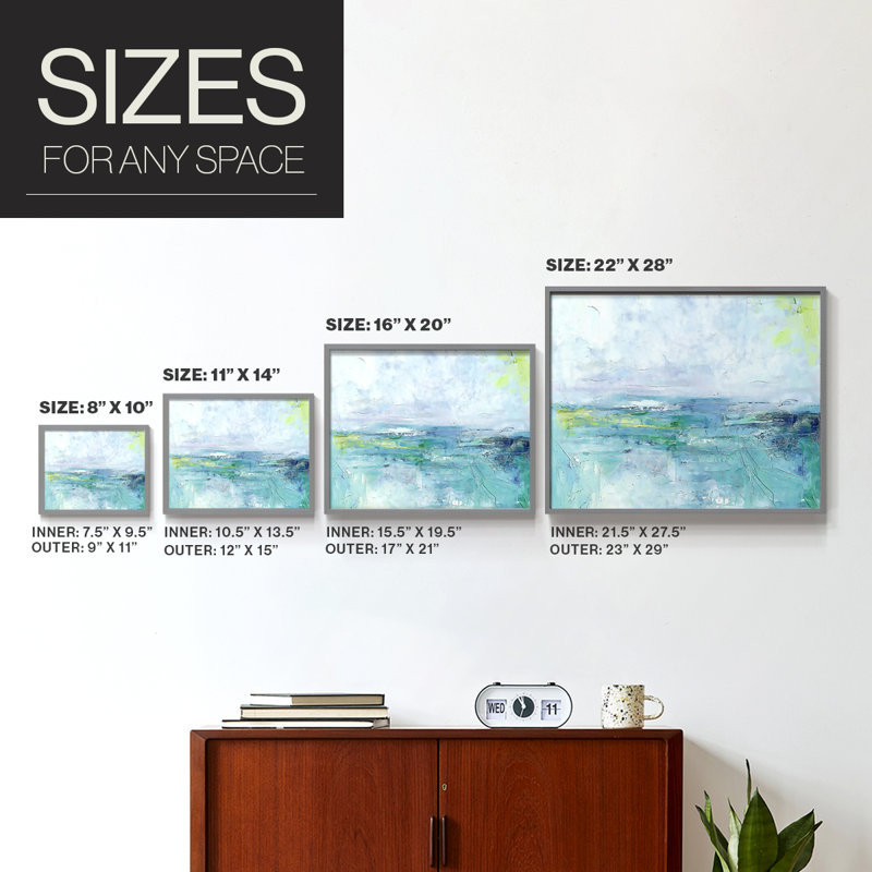 Abstract Series-VI -Framed Print - Restickable, 16" H x 20" W, Grey