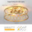 Modern 51cm Gold Reversible Caged Ceiling Fan with Light Kit and Remote Control