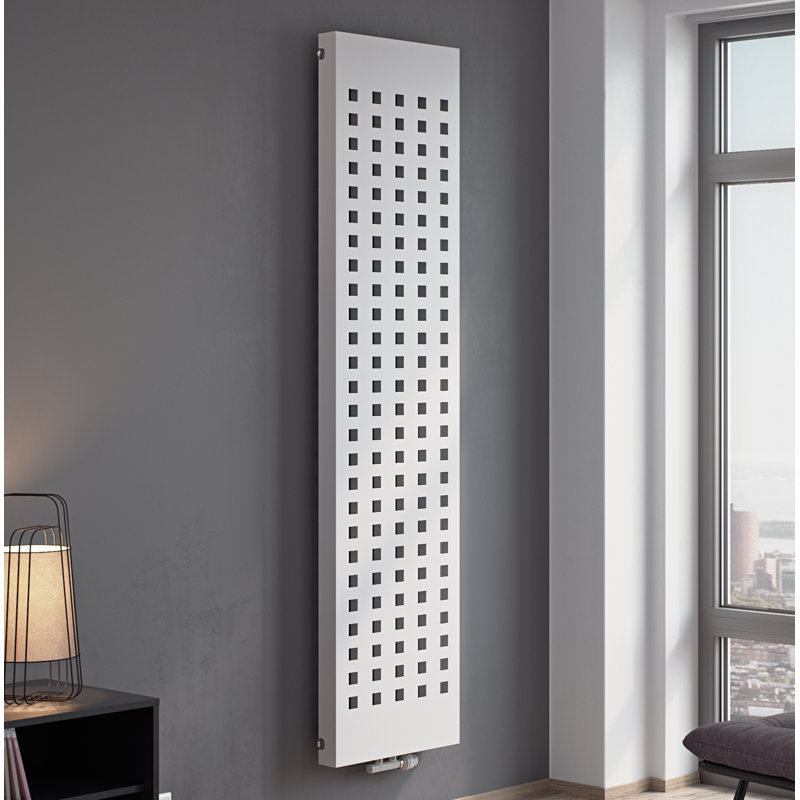 Aniyah Vertical Designer Radiator, White, 180cm H x 43.6cm W x 8.8cm D