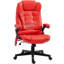 Chaise d'ordinateur inclinable chauffante avec 6 points de vibration, fauteuil de bureau de massage, accoudoirs et télécommande